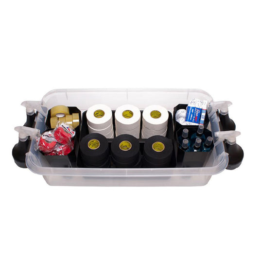 Materiallåda Hockey med lock & hjul – För tejper, snören & tillbehör